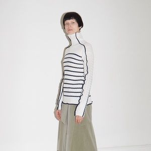 Sies Marjan Harrie Linen stripe turtleneck